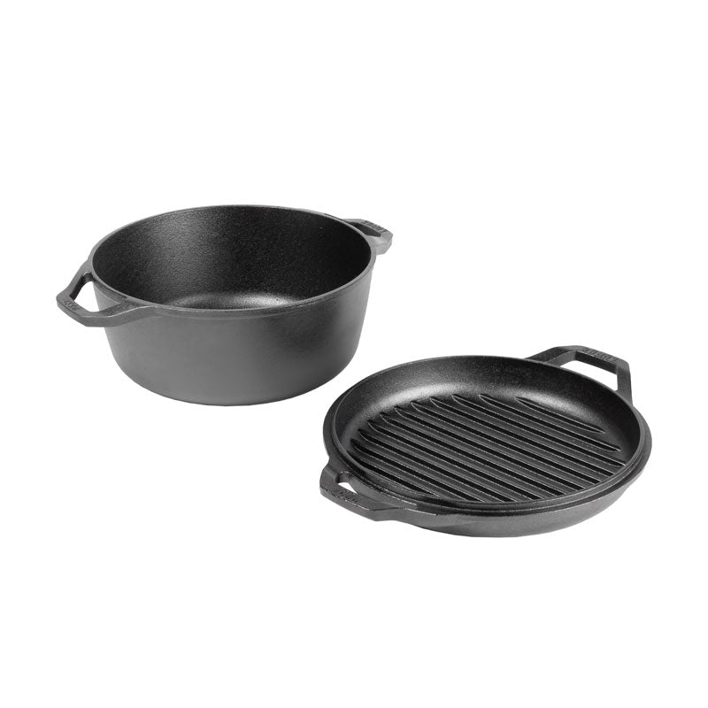 Chef Collection 6 Quart Double Dutch Oven | Versatile Cast Iron Cooking
