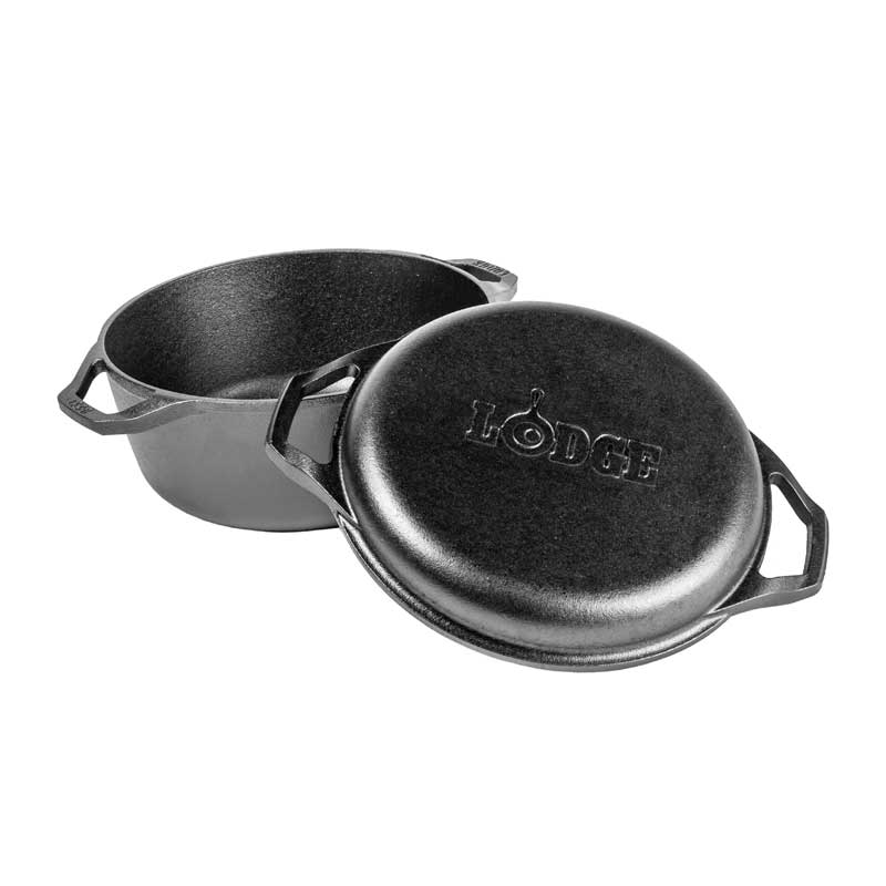 Chef Collection 6 Quart Double Dutch Oven | Versatile Cast Iron Cooking