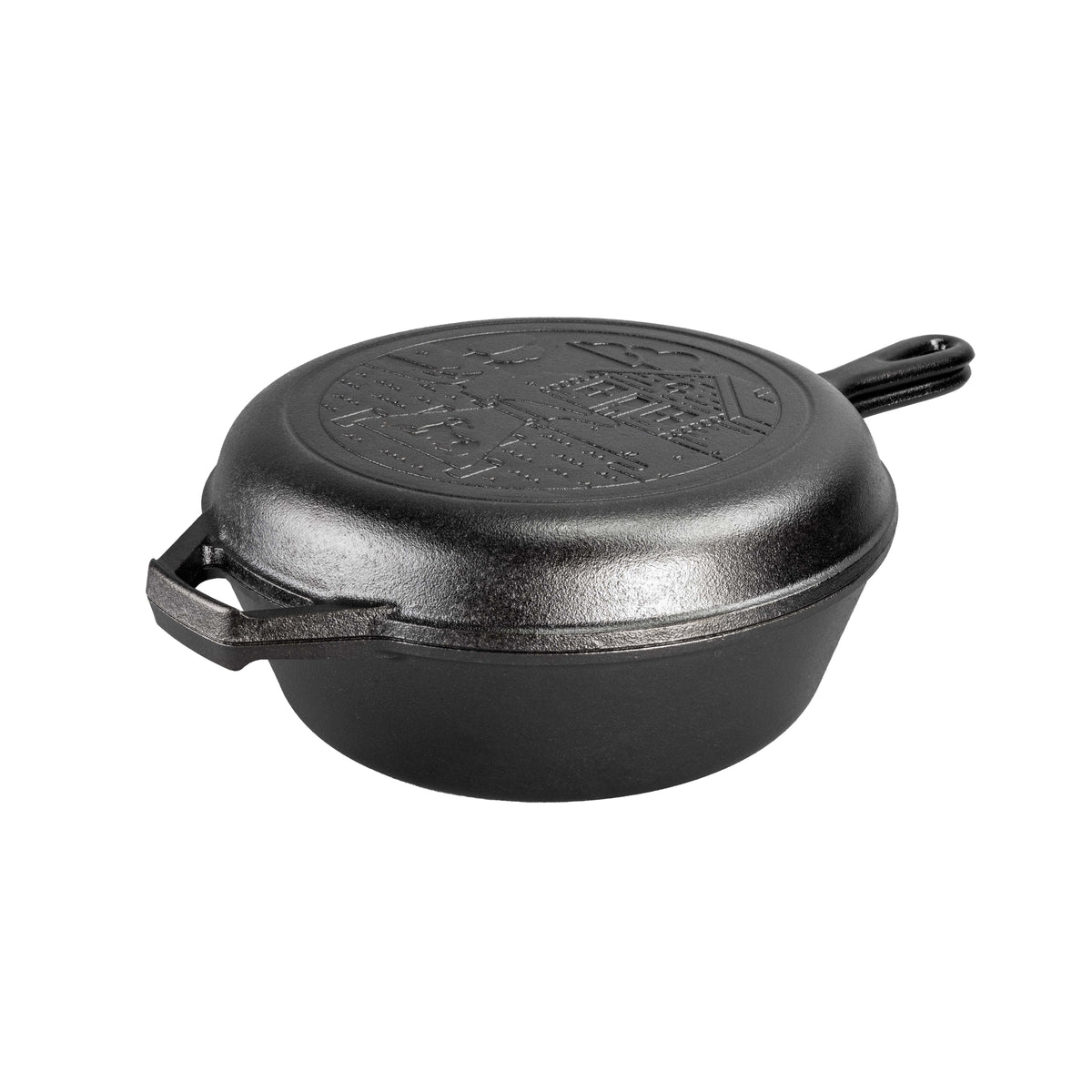 Wanderlust 3.2 Quart Cast Iron Cabin Combo Cooker | Versatile Cast Iron Cooking