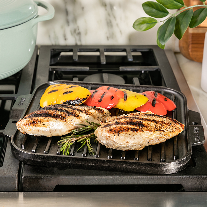 10.5 Inch Single Burner Reversible Grill/Griddle | Stovetop and Grill Cooking