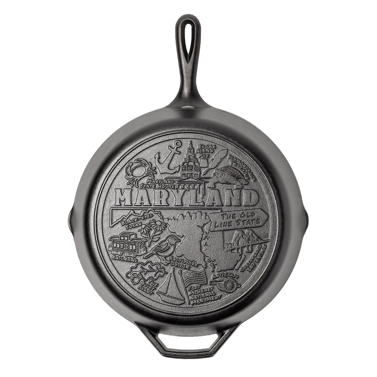 American Road Trip 12 Inch Seasoned Cast Iron Skillet, Maryland | Everyday Seasoned Cast Iron