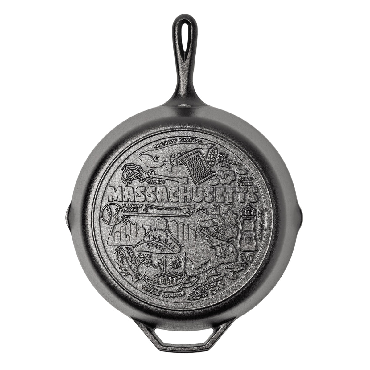 American Road Trip 12 Inch Seasoned Cast Iron Skillet, Massachusetts | Everyday Seasoned Cast Iron