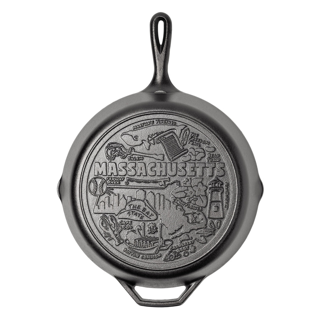 American Road Trip 12 Inch Seasoned Cast Iron Skillet, Massachusetts | Everyday Seasoned Cast Iron