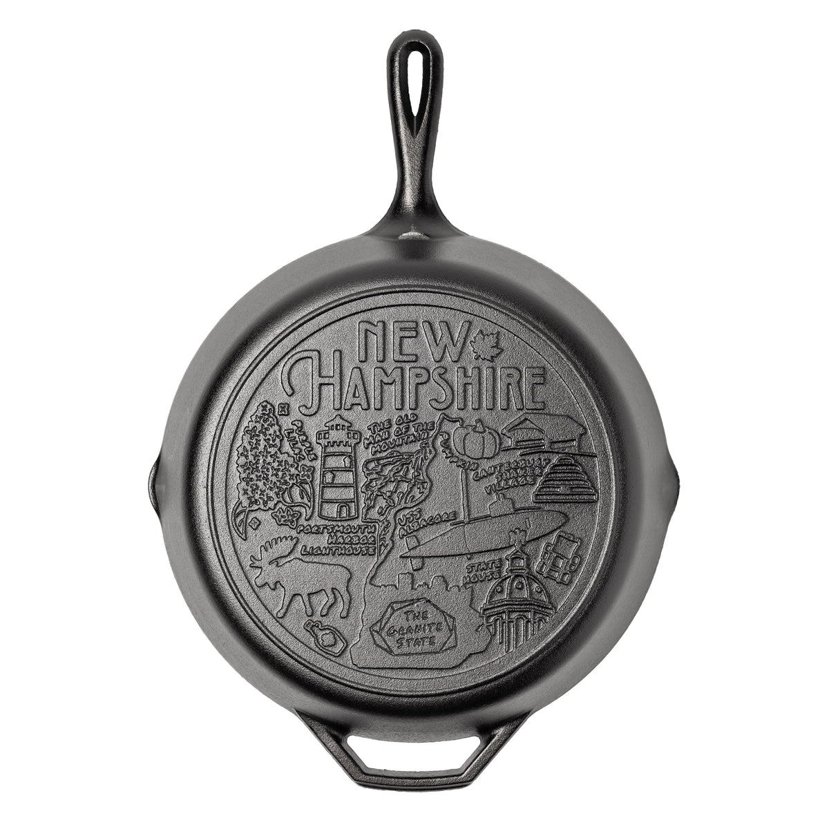 American Road Trip 12 Inch Seasoned Cast Iron Skillet, New Hampshire | Everyday Seasoned Cast Iron
