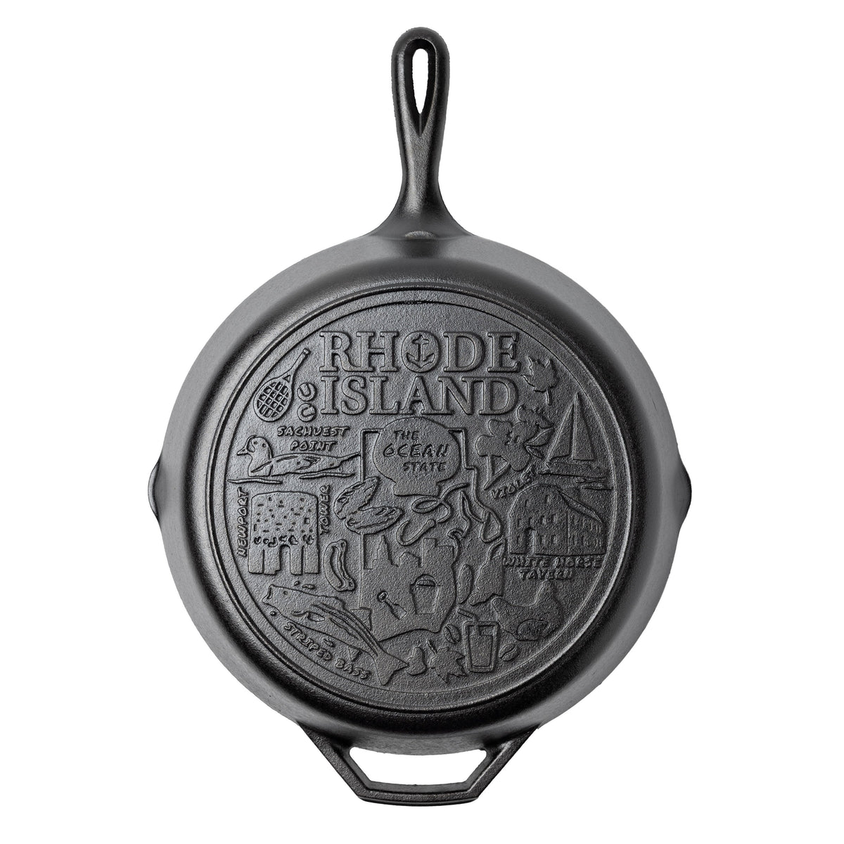 American Road Trip 12 Inch Seasoned Cast Iron Skillet, Rhode Island | Everyday Seasoned Cast Iron