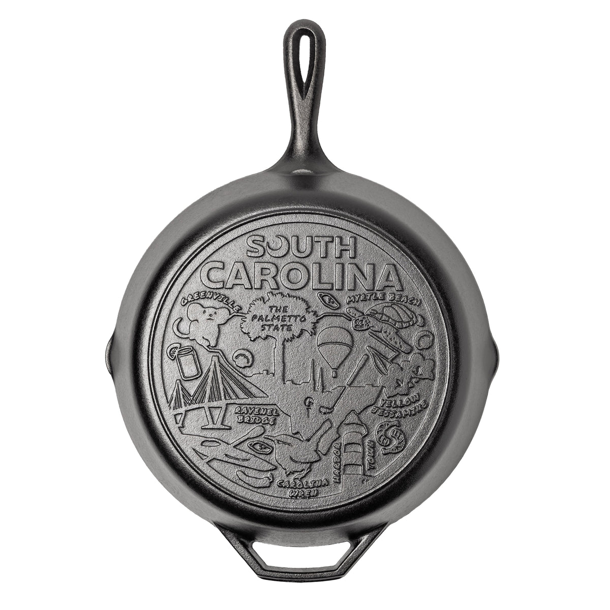 American Road Trip 12 Inch Seasoned Cast Iron Skillet, South Carolina | Everyday Seasoned Cast Iron