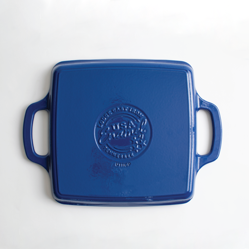 USA Enamel 11 Inch Enameled Cast Iron Grill Pan | Stovetop and Grill Cooking