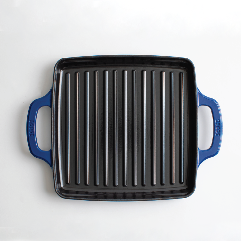 USA Enamel 11 Inch Enameled Cast Iron Grill Pan | Stovetop and Grill Cooking