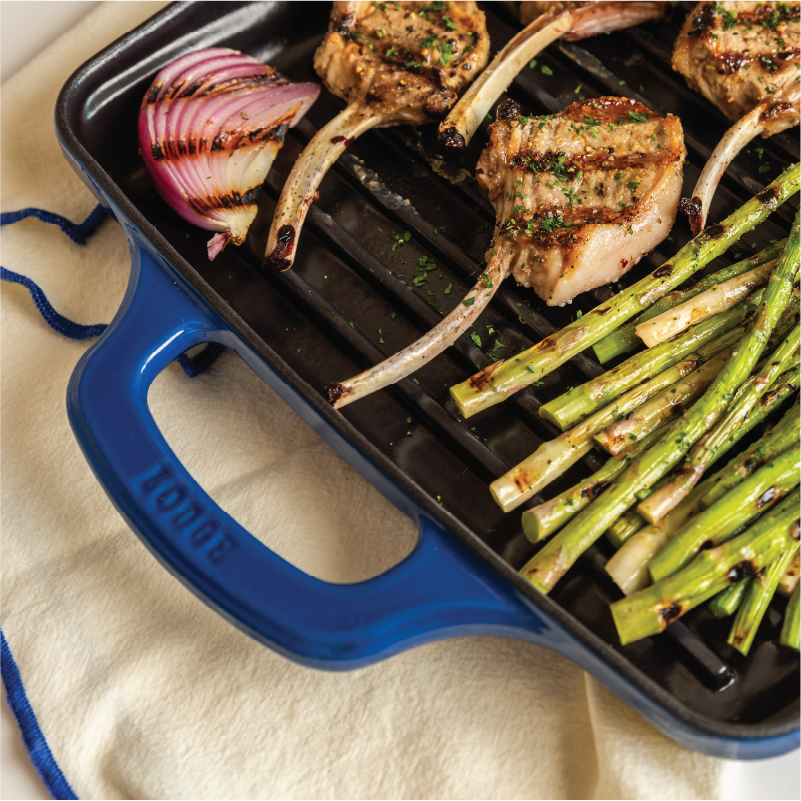 USA Enamel 11 Inch Enameled Cast Iron Grill Pan | Stovetop and Grill Cooking