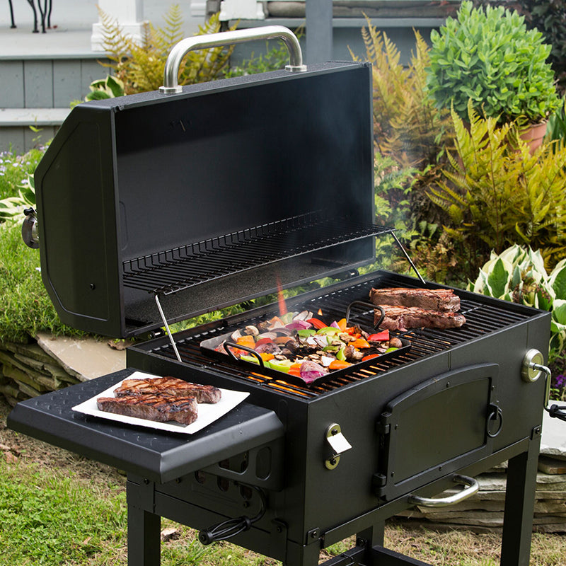 13 x 12 Inch Seasoned Carbon Steel Grilling Basket | Stovetop and Grill Cooking