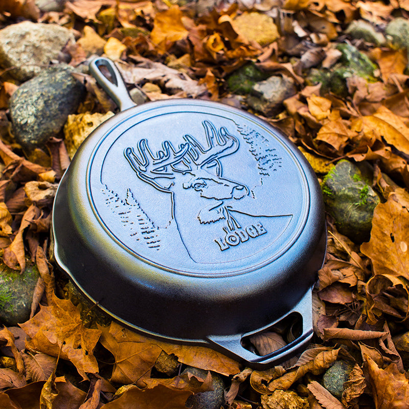 Wildlife Series 10.25 Inch Cast Iron Deer Skillet | Everyday Seasoned Cast Iron