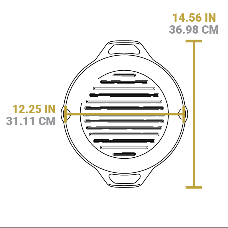 Dual Handle Cast Iron Grill Pan | Stovetop and Grill Cooking