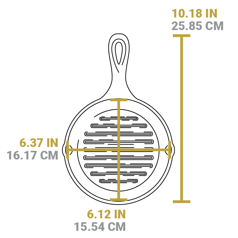 Round Cast Iron Grill Pan | Stovetop and Grill Cooking