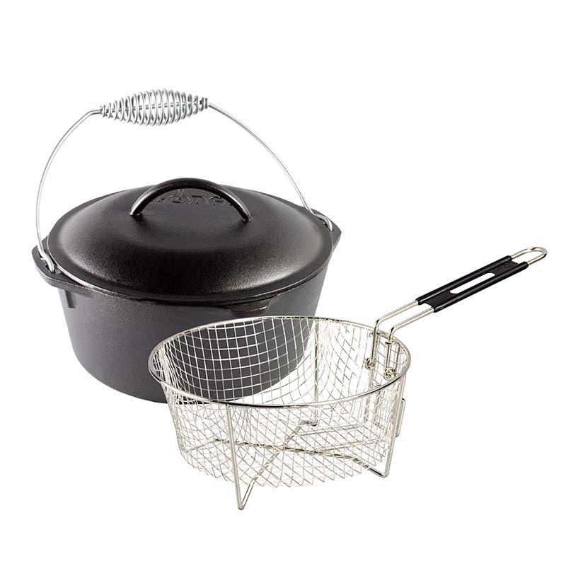 Seasoned Cast Iron Dutch Oven Frying Set | Versatile Cast Iron Cooking