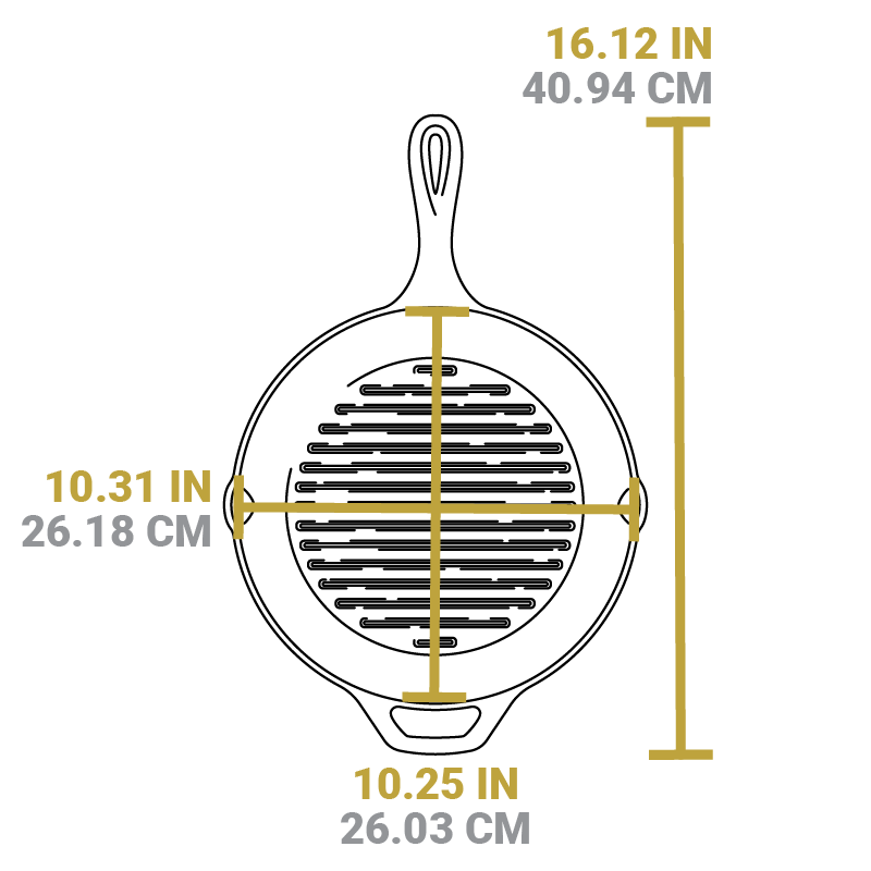 Round Cast Iron Grill Pan | Stovetop and Grill Cooking