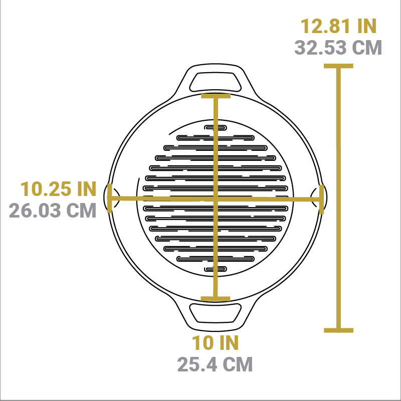 Dual Handle Cast Iron Grill Pan | Stovetop and Grill Cooking