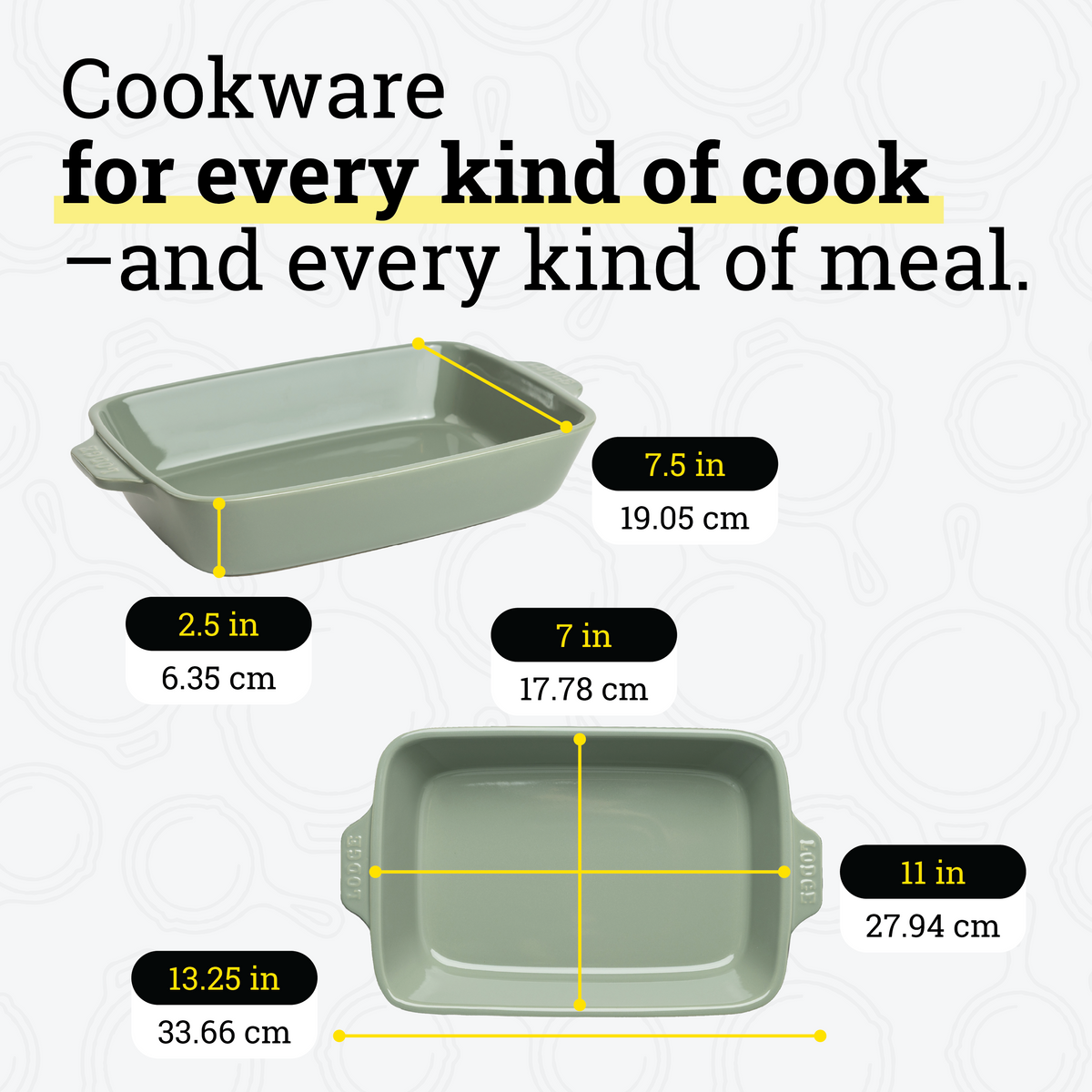 Medium Stoneware Casserole Dish, 11 x 7.5 Inch | Versatile Cast Iron Cooking